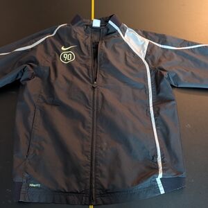 Nike Total 90 Soccer Black and Green Windbreaker Jacket Mens Large NikeFitStorm